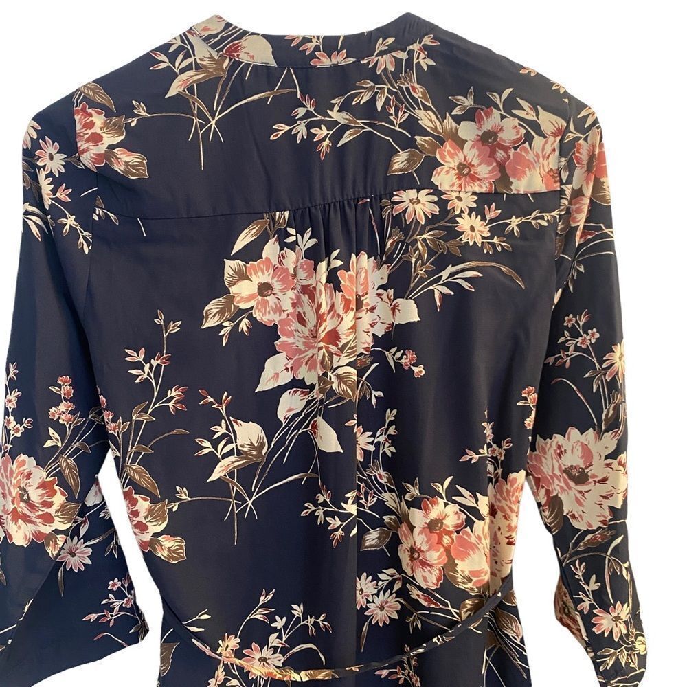 41 Hawthorn Navy Floral Roll Cuff Dress Sz XSP - Picture 4 of 10